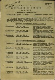 Орден "Великой Отечественной Войны" II степени Приказ № 064/н от 22 сентября 1944