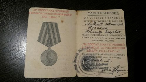 Медаль «За победу над Германией в Великой Отечественной Войне 1941-1945 гг.»