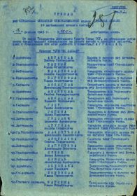 "Орден славы 3 степени" Приказ № 0216/н от 13 февраля 1945