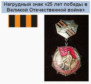 Значек 25 лет Победы в войне 1941-1945гг.