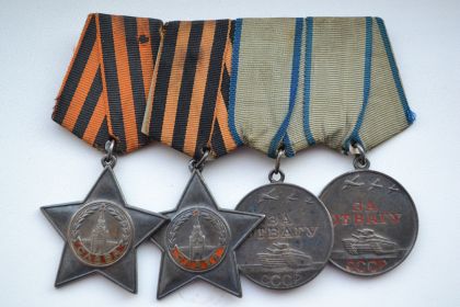 Ордена Славы II и III степени,медали "За отвагу"