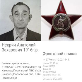 Орден Красной Звезды наградной лист