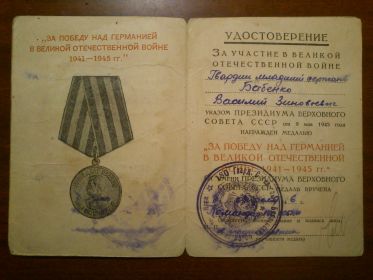 Медаль "За победу над Германией в Великой Отечественной войне 1941-1945 гг"