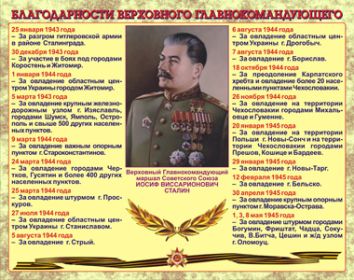 Благодарность Верховного Главнокомандующего маршала Советского Союза т. Сталина войскам Воронежского фронта от 25.01.1943 года