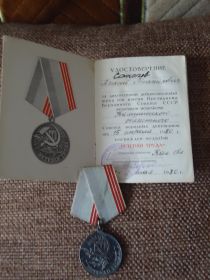 Медаль " Ветеран Труда"