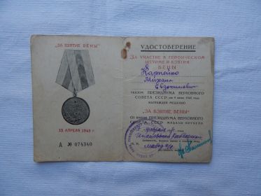 медаль за взятие Вены