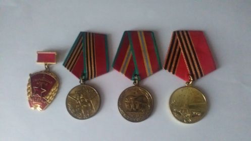 Значок"Ветеран войны"1 гвардейская армия,Медаль" 40 лет ВС СССР победы в ВОВ 1941-1945гг,Медаль"70 лет ВC СССР",Медаль"50 лет победы в ВОВ 1941-1945гг"