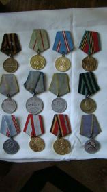 медали «За отвагу», «За боевые заслуги»,  «За победу над Германией», «За оборону Сталинграда», медалью «За освобождение Кенигсберга»