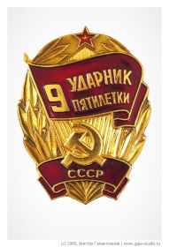 Знак "Ударник девятой пятилетки"