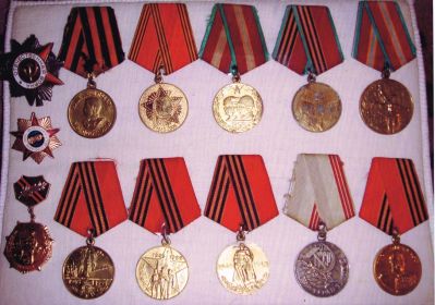 Ордена и медали за участие в Великой Отечественной Войне