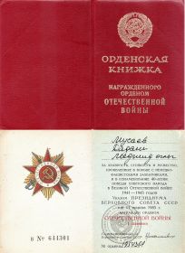 Орденская книжка отечественной войны I степени