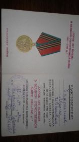 Медаль сорок лет победы в Великой Отечественной Войны 1941-1945 гг. 12 июня 1985 года