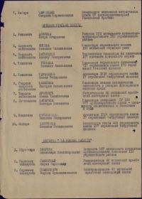 Строка в наградном списке приказа