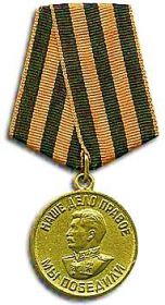 медаль "За победу над Германией в ВОВ 1941-1945 г.г.