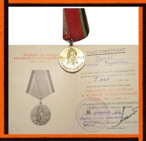 Медаль "20 лет победы в Великой Отечественной войне 1941-1945гг."
