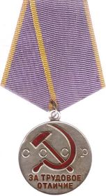 медалью " За трудовое отличие"