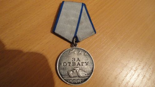 Медаль "За отвагу", награждён 10 апреля 1945 года.