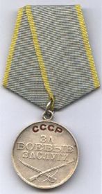 Медаль «За боевые заслуги» Указ ПВС №: 223 от 06.11.1947