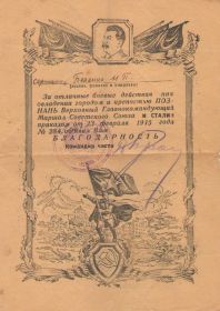 Благодарности от Верховного Главнокомандующего