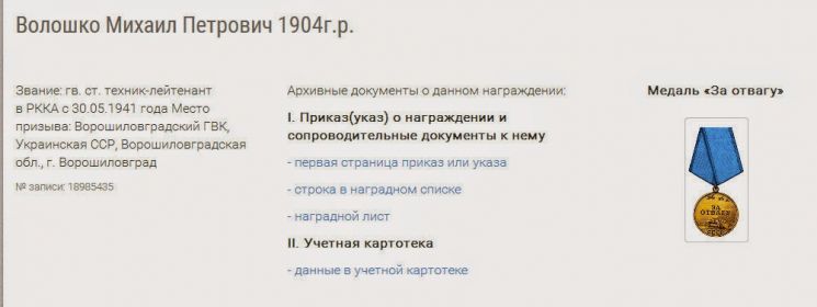 медаль "За отвагу"
