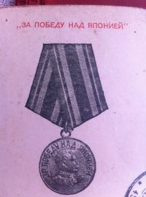 Медаль «За боевые заслуги», медаль за победу над Японией, юбилейные медали