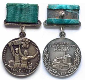 Медаль участика всероссийской с/х выставки
