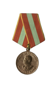 Медаль "За доблестный труд в ВОВ 1941-1945г.г. (Наше дело правое МЫ ПОБЕДИМ)
