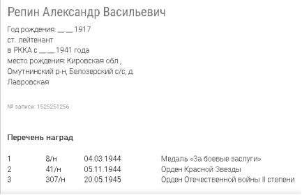 Медаль "За боевые заслуги", Орден "Красной Звезды", Орден "Отечественной войны" 2-й степени