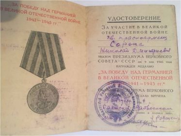 Медаль "За победу над Германией в 1941-1945 гг"