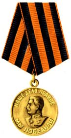 медаль"За Победу над Германией в ВОВ 1941-1945 гг."