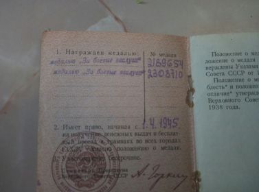 Медаль «За боевые заслуги»