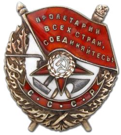 Приказом № 128/н от 12.12.1942 награжден Орден Красного Знамени № записи: 1009054900.