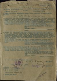 Приказ подразделения №: 14/н от: 06.11.1943  Издан: 1127 сп 337 сд /