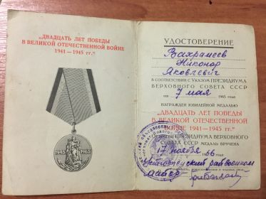 Медаль «Двадцать лет победы в Великой Отечественной войне 1941—1945 гг.»