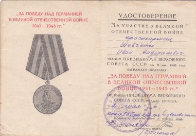 Медаль за Победу над Германией в Великой Отечественной Войне