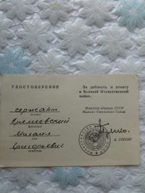 медаль за доблесть и отвагу в Великой Отечественной войне
