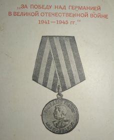 Медаль за Победу над Германией в Великой Отечественной Войне  1941-1945гг