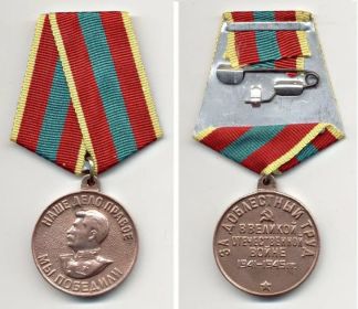 медаль "За доблестный труд в годы Великой отечественной войны"