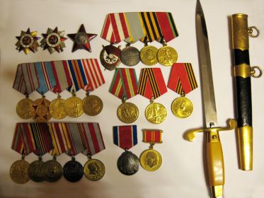 Ордена, медали и кортик