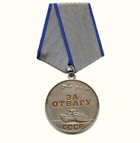 Награжден медалью «За отвагу» 28 марта 1944 года.