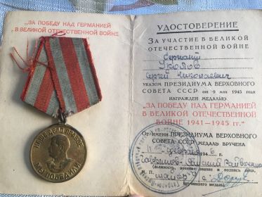 Медали "За отвагу", "За победу над Германией", "За оборону Сталинграда"