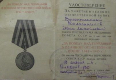 Медаль «За победу над Германией в Великой Отечественной войне 1941–1945 гг.»