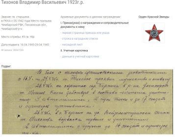 Орден Красной звезды 5.5.1945 г.
