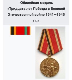 Юбилейная медаль  Тридцать лет Победы в Великой Отечественной войне 1941-1945 гг.