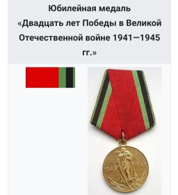 Юбилейная медаль  Двадцать лет Победы в Великой Отечественной войне 1941-1945 гг.