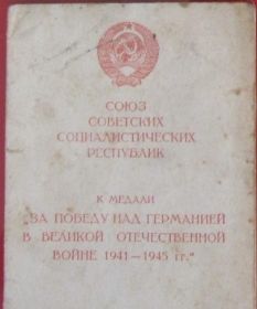 Медаль За Победу над Германией в Великой Отечественной войне 1941-45гг