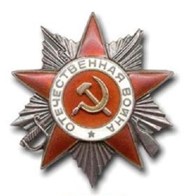 Орден Отечественной войны  2-й степени ( Постановление Президиума Верховного Совета СССР №204/54 от 06 августа1946 г.)