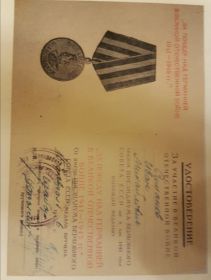 Медаль "За победу над Германией"