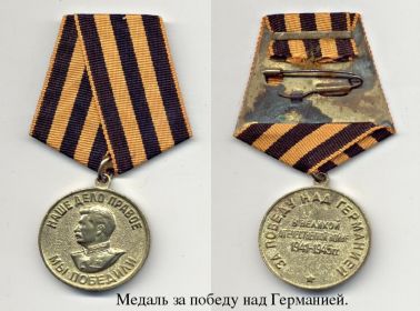 Орден Славы 3- ей степени, медаль " За боевые заслуги",  медаль " За победу над Германией" и юбилейные медали.