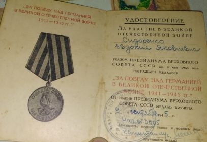 За победу над Германией в Великой Отечественной войне 1941-1945